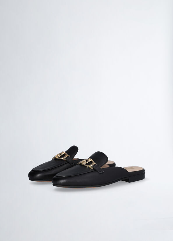 Liu Jo Slippers in pelle con logo Outlet