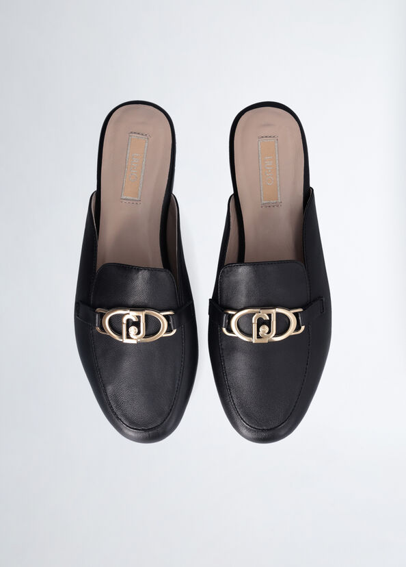 Liu Jo Slippers in pelle con logo Outlet