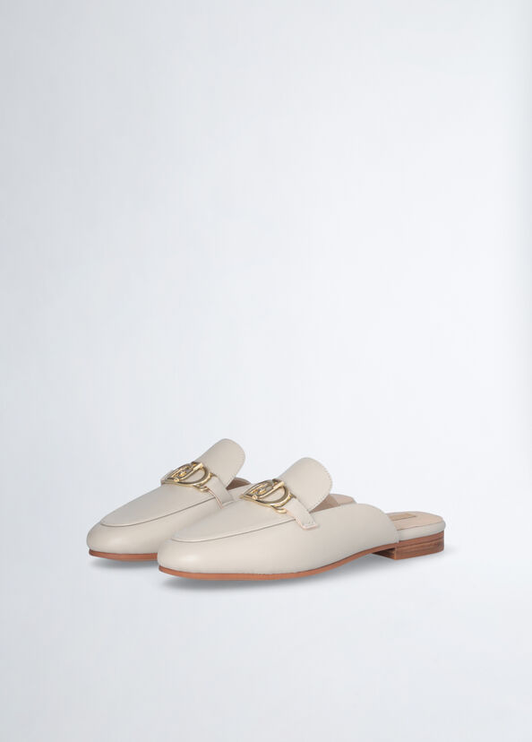 Liu Jo Slippers in pelle con logo Saldi