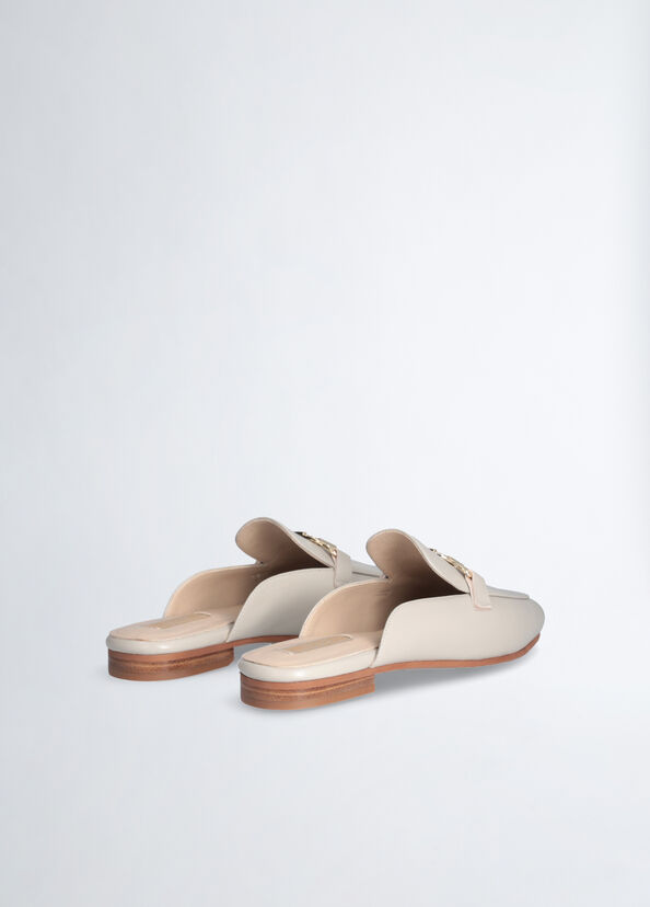 Liu Jo Slippers in pelle con logo Saldi