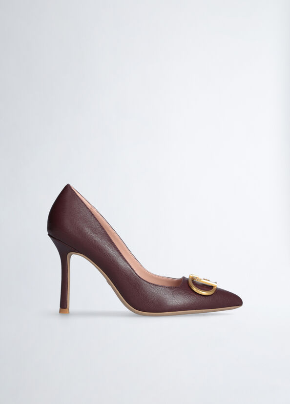 Liu Jo Décolleté bordeaux con maxi logo Online Outlet