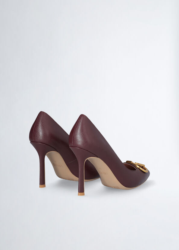Liu Jo Décolleté bordeaux con maxi logo Online Outlet