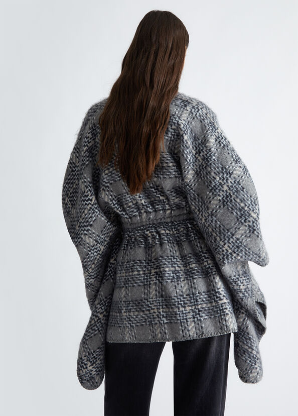 Liu Jo Poncho pied de poule con cintura Solo un giorno rimasto