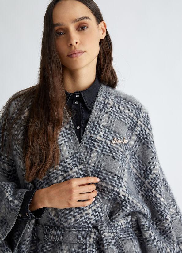 Liu Jo Poncho pied de poule con cintura Solo un giorno rimasto