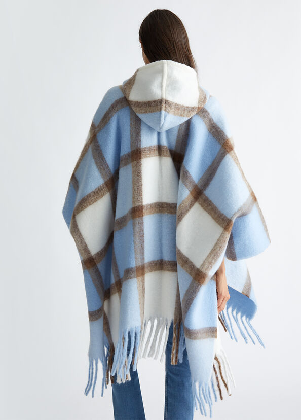 Liu Jo Poncho jacquard con cappuccio Black Friday Prezzi