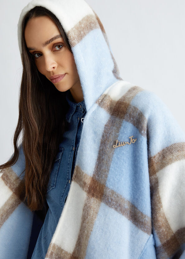 Liu Jo Poncho jacquard con cappuccio Black Friday Prezzi