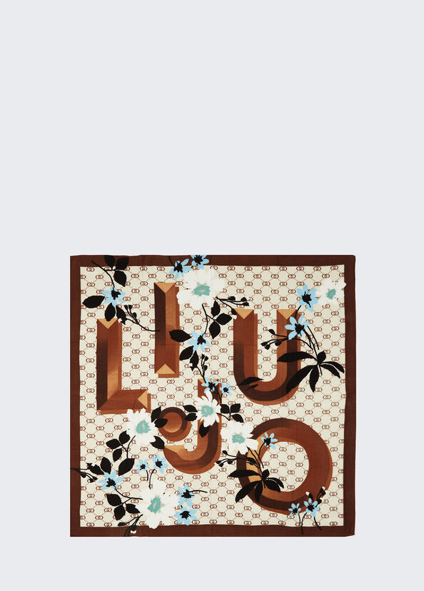 Liu Jo Foulard floreale con logo Spedizione Gratuita