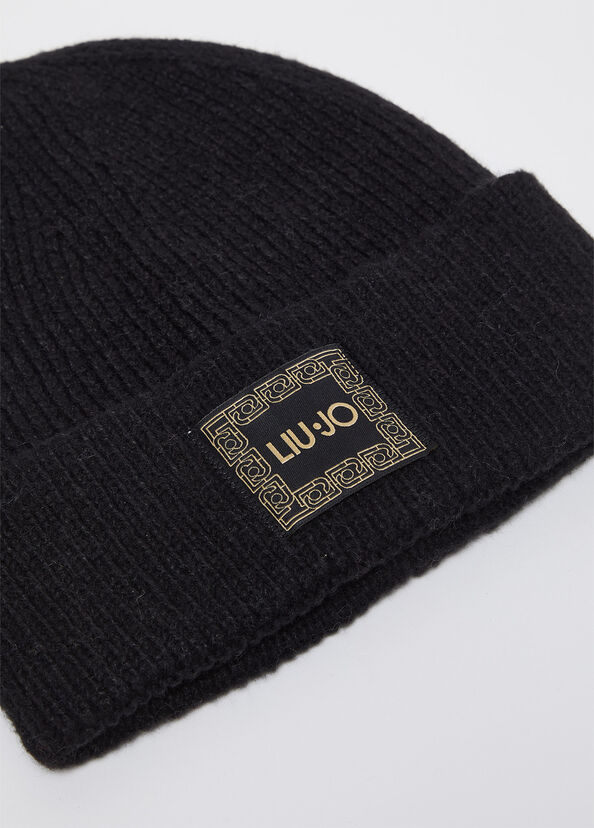 Liu Jo Berretto in maglia con patch Prezzo Ridotto