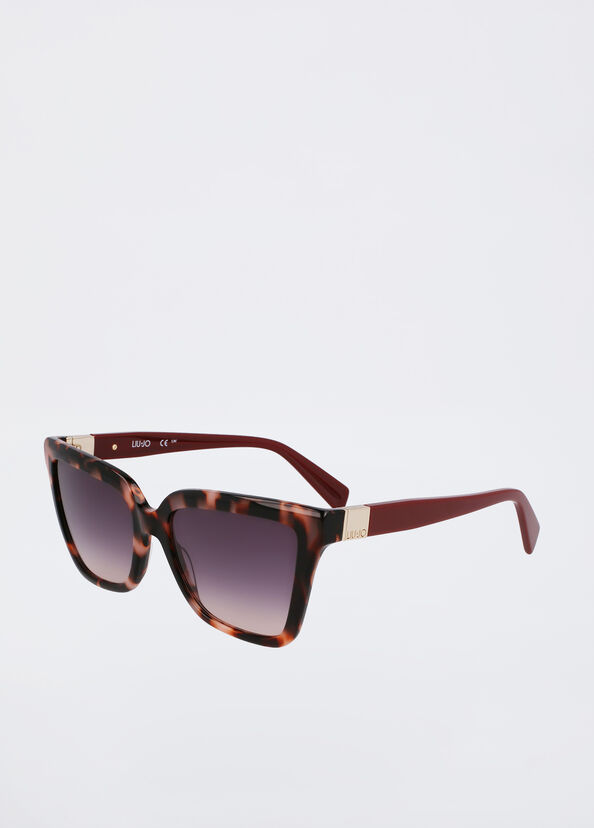 Liu Jo Occhiali da sole cat-eye tartarugati rosa Sconti VIP