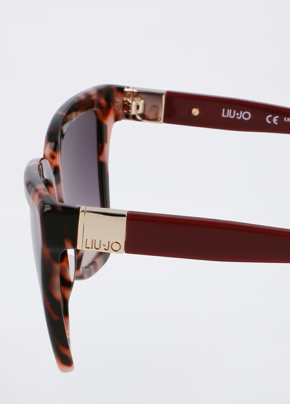 Liu Jo Occhiali da sole cat-eye tartarugati rosa Sconti VIP