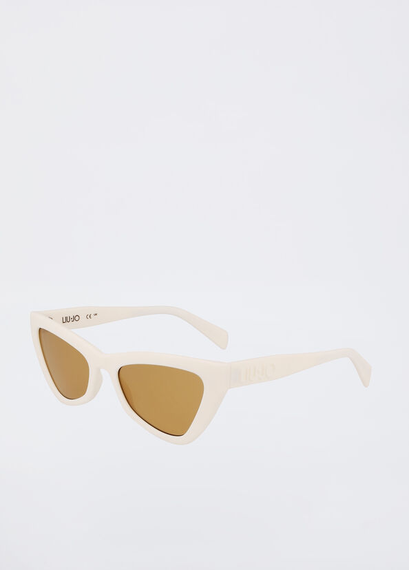 Liu Jo Occhiali da sole bianchi cat-eye Super Saving Price