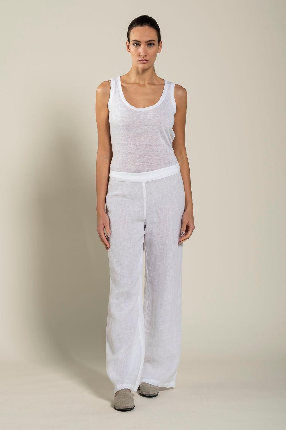 120% Lino High-Waisted Long Pants Acquista Ora