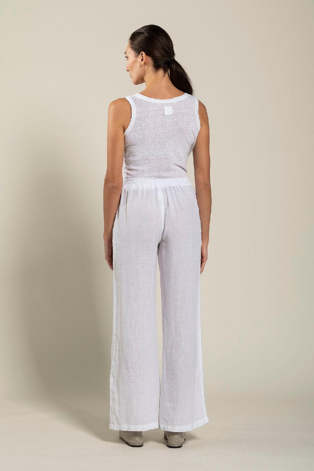 120% Lino High-Waisted Long Pants Acquista Ora