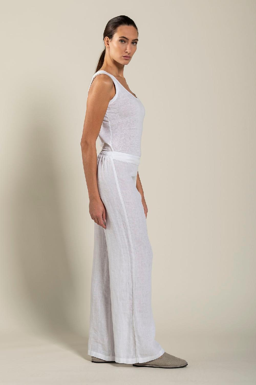 120% Lino High-Waisted Long Pants Acquista Ora