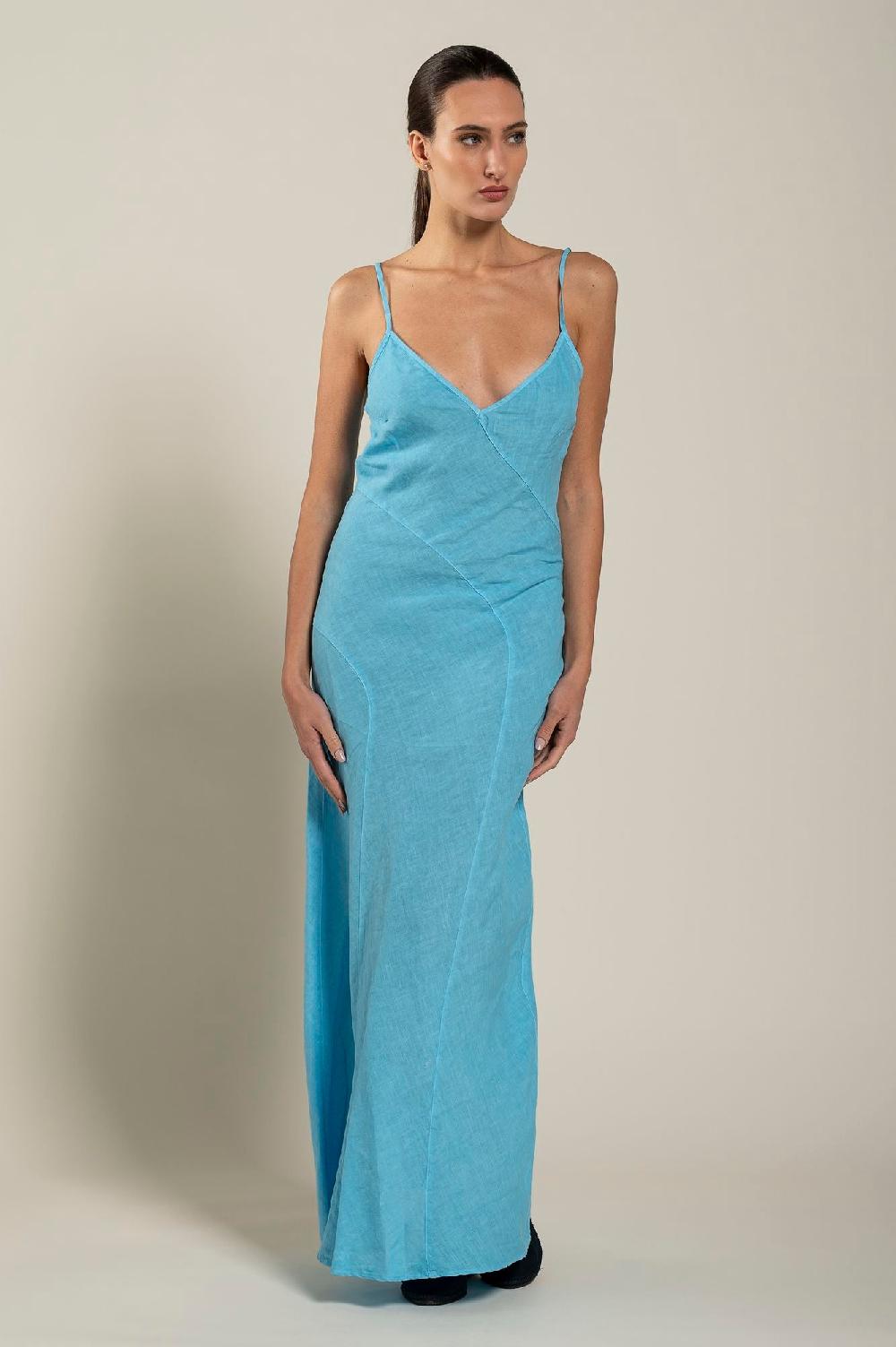 120% Lino Maxi Dress Offerta