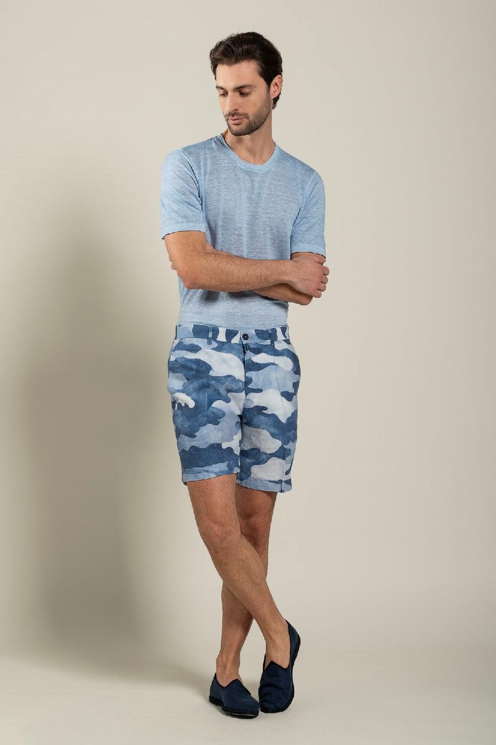 120% Lino Camo Bermuda Short Vendita Economica