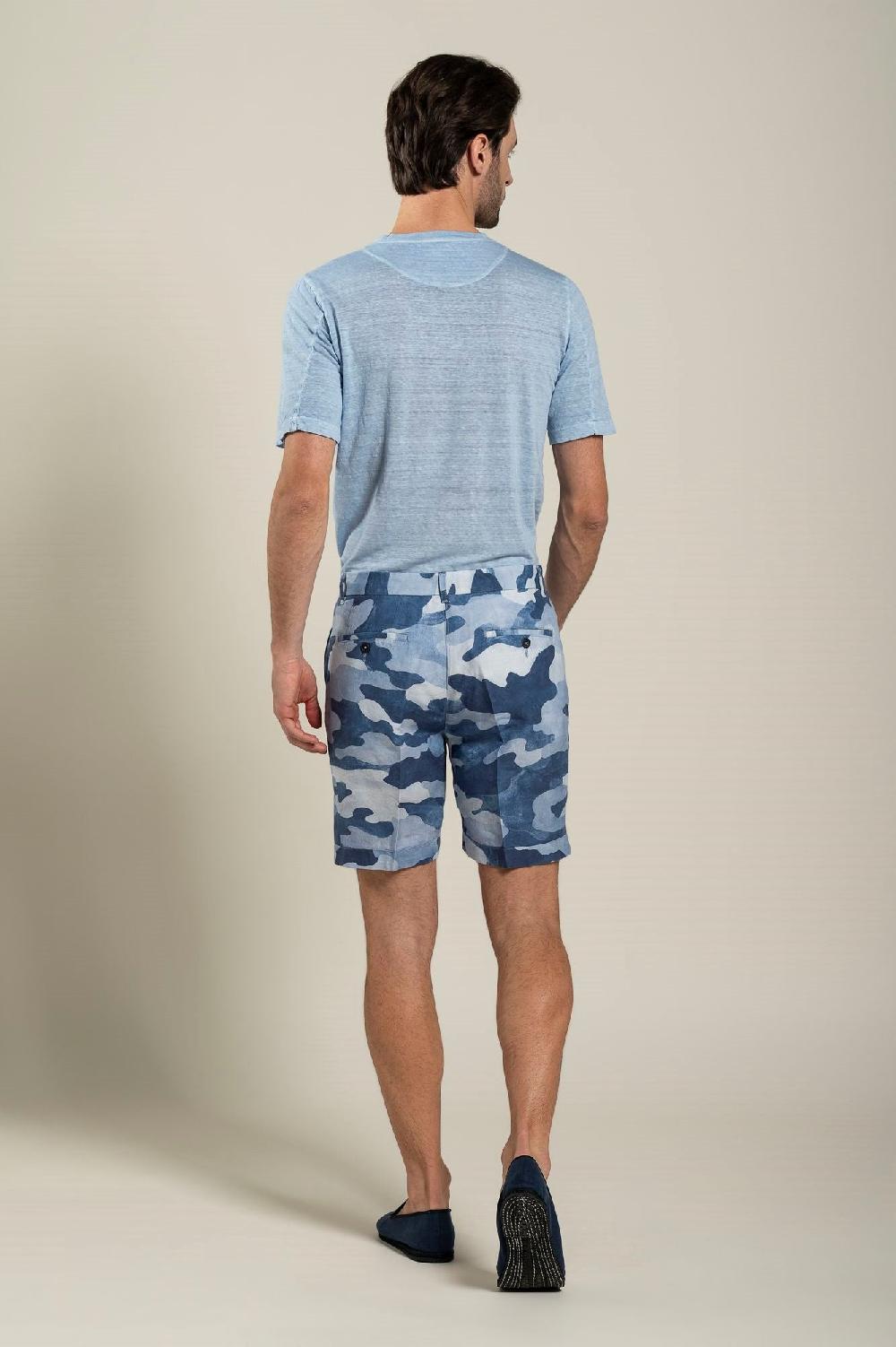 120% Lino Camo Bermuda Short Vendita Economica