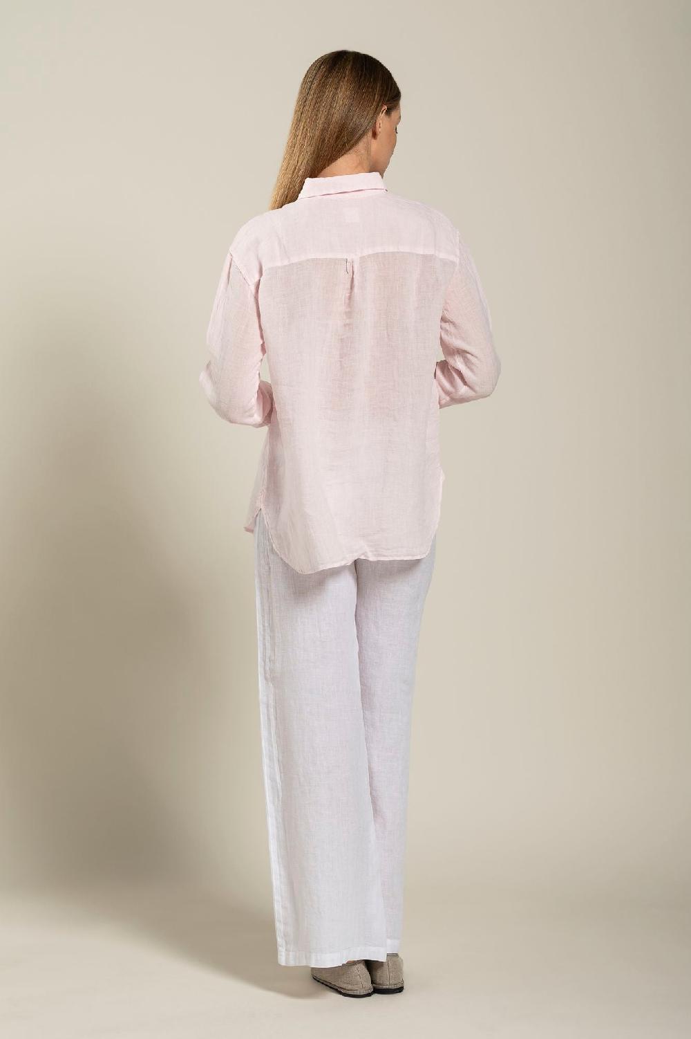 120% Lino Long Sleeve Woman Classic Shirt With Pocket I Più Venduti