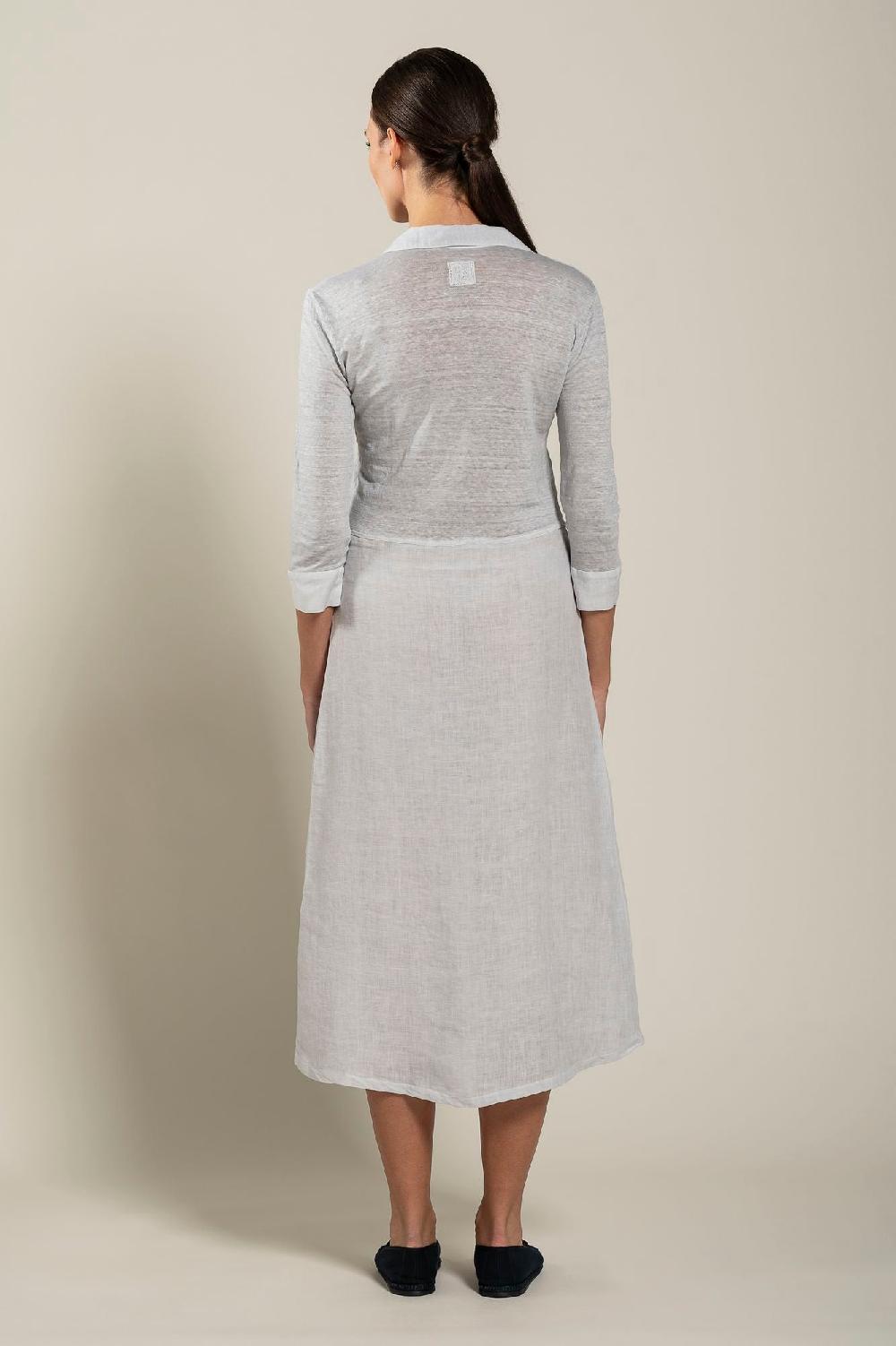 120% Lino Long Sleeve Woman Dress In Saldo