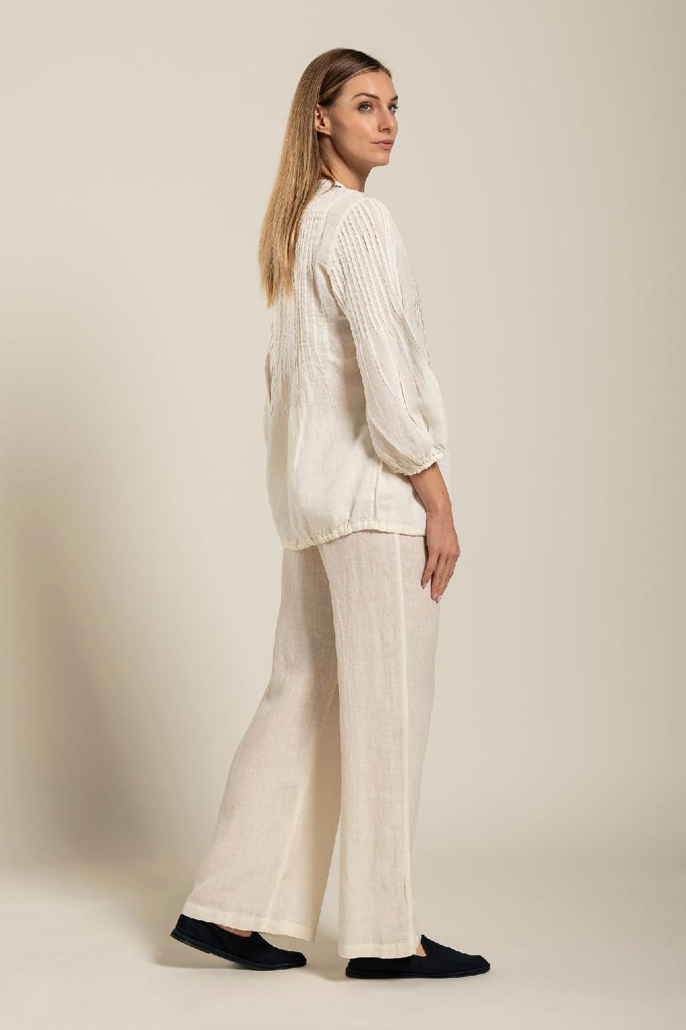 120% Lino Long Sleeve Blouse With Sequin Detail In Linea
