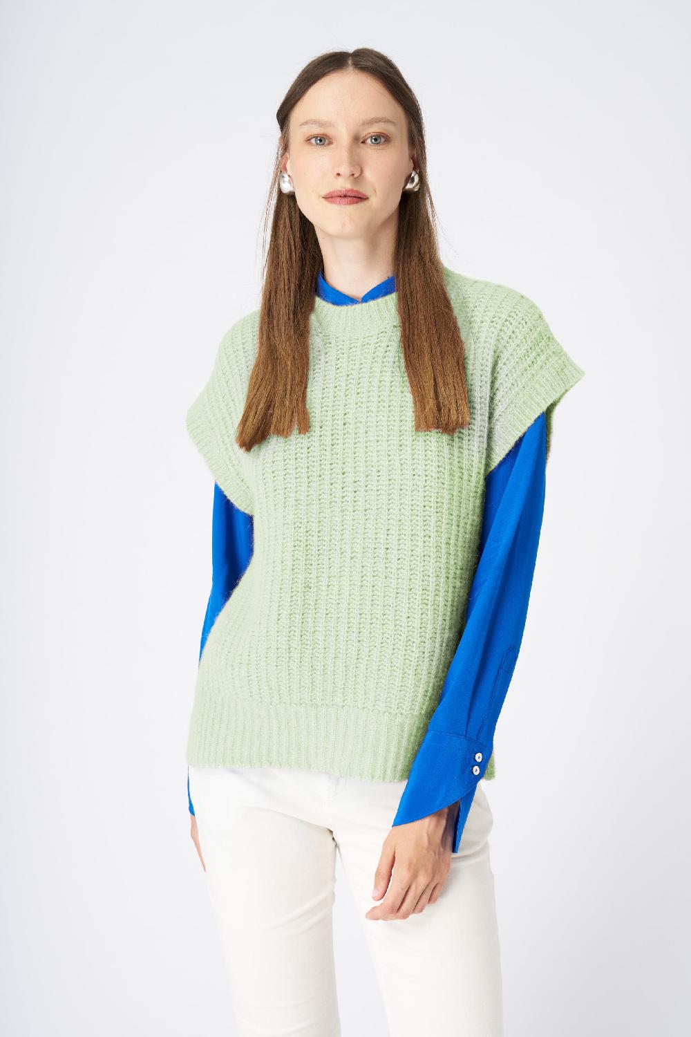 120% Lino Cashmere Blend Vest Nuovo
