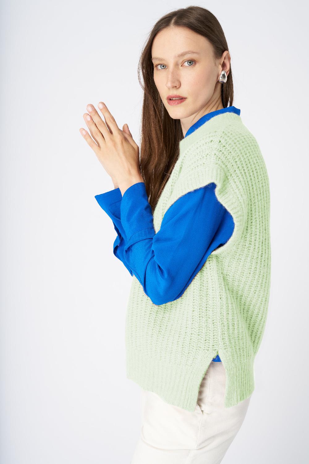 120% Lino Cashmere Blend Vest Nuovo