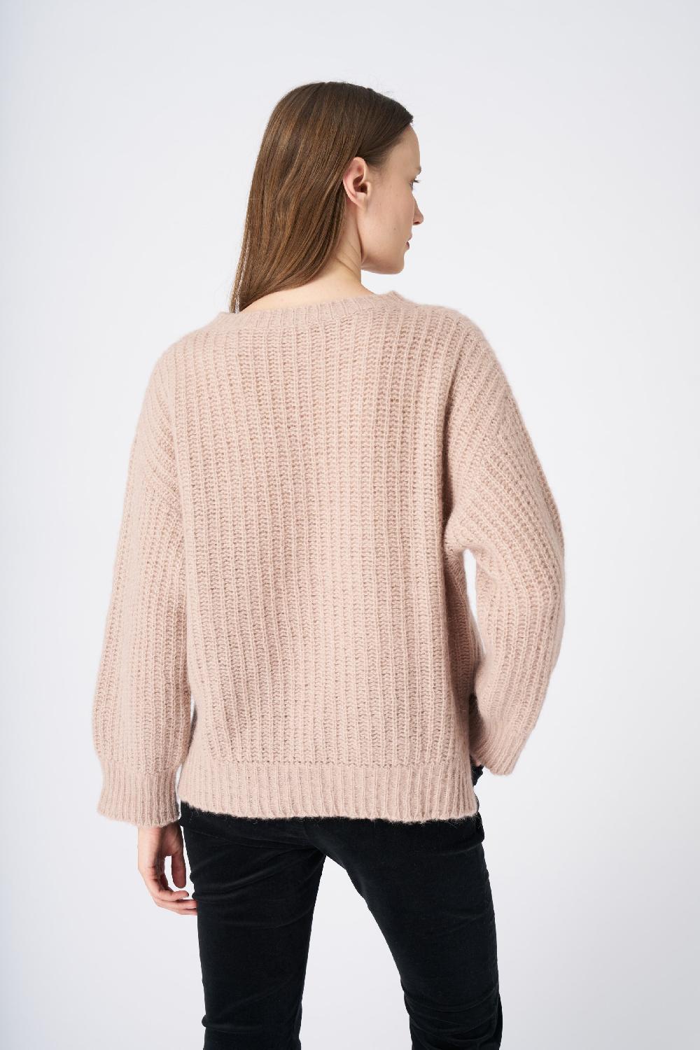 120% Lino Ribbed Cashmere Blend Sweater Promozione
