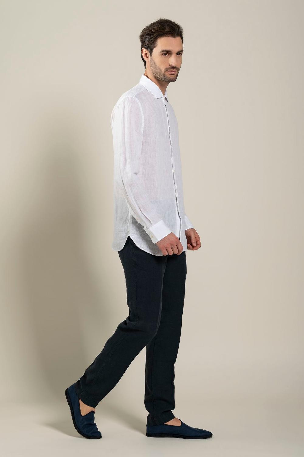 120% Lino Long Sleeve Slim Fit Shirt Pezzi Unici