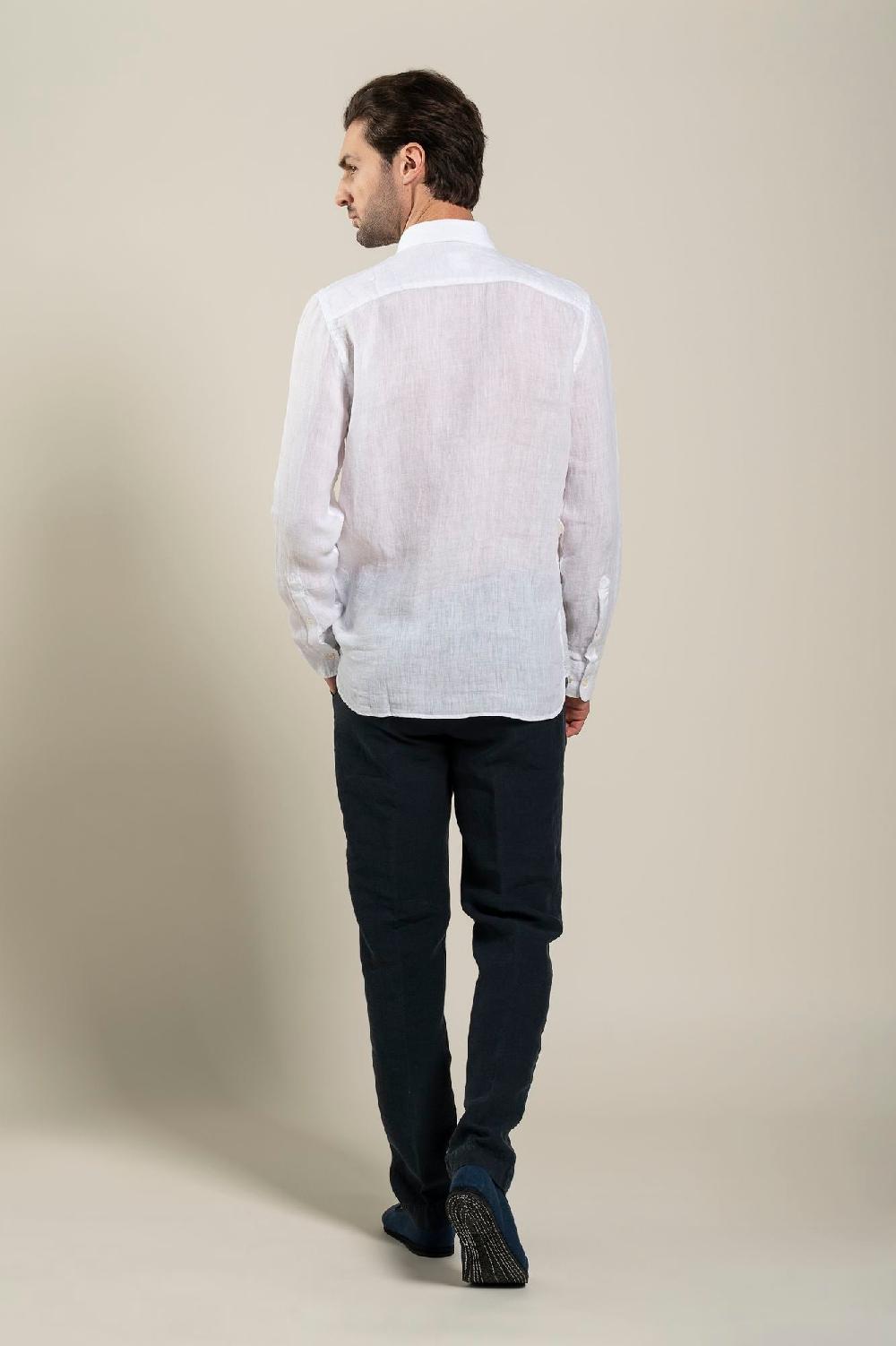 120% Lino Long Sleeve Slim Fit Shirt Pezzi Unici