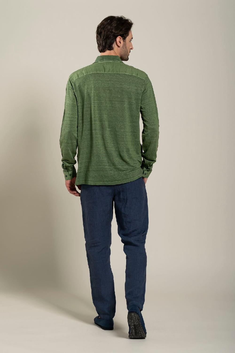 120% Lino Long Sleeve Man Shirt Consegna Veloce