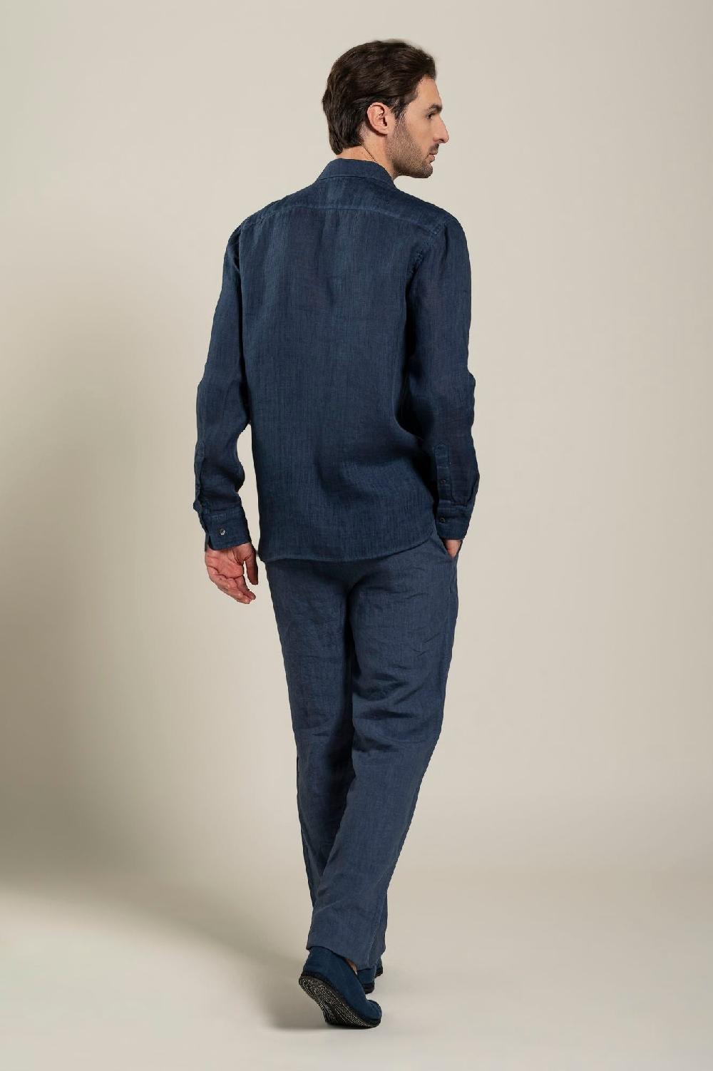 120% Lino Long Sleeve Man Classic Shirt Promozione Limitata