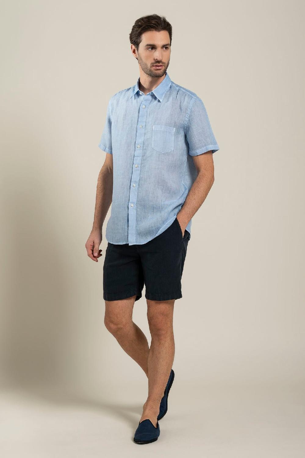120% Lino Short Sleeve Regular Fit Man Shirt Prezzo Ridotto