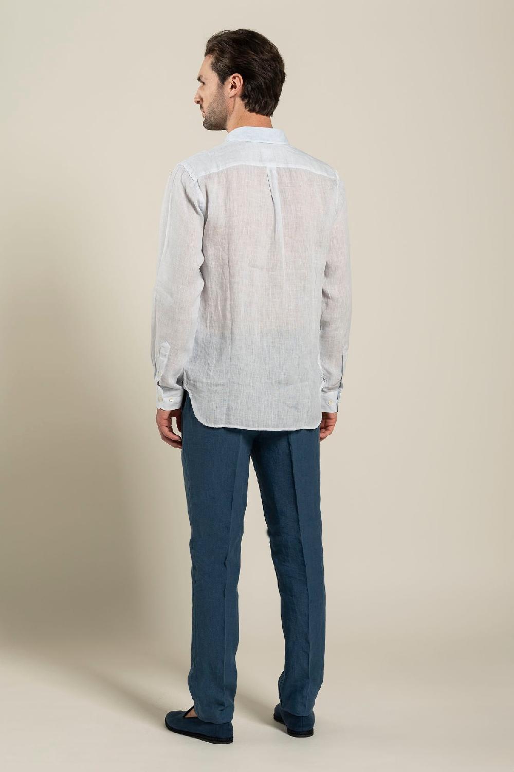 120% Lino Long Sleeve Regular Fit Man Shirt With Pocket Convenienza