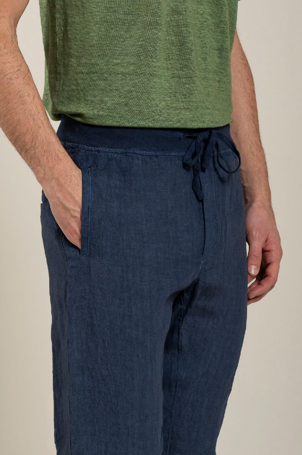 120% Lino Man Melange Drawstring Pant Novità