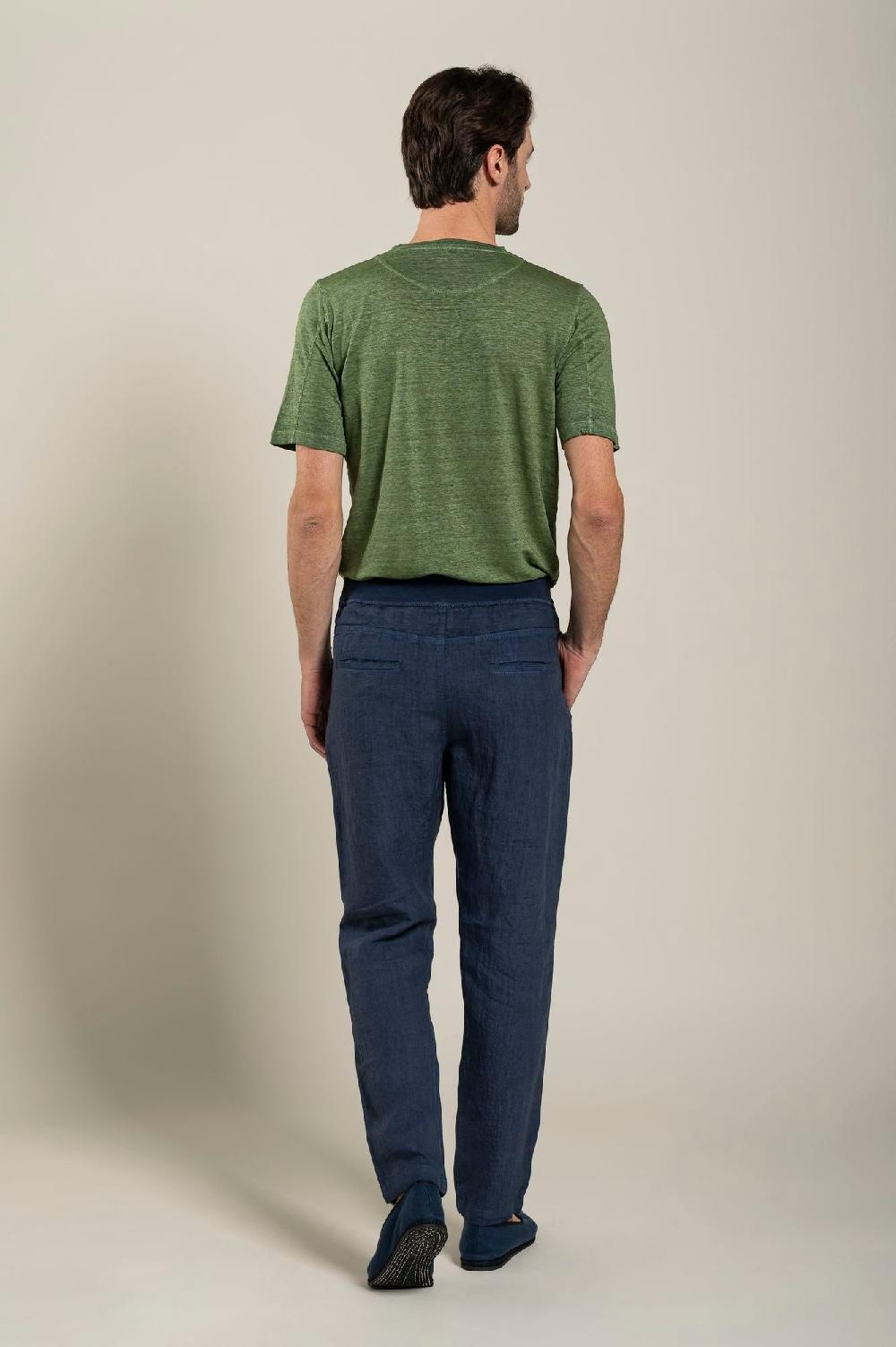 120% Lino Man Melange Drawstring Pant Novità