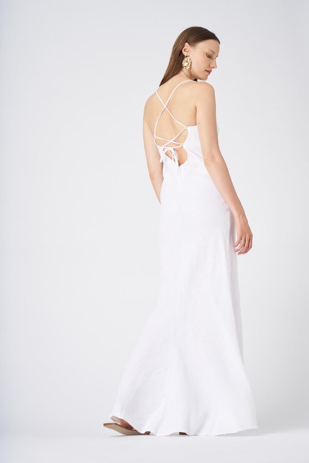 120% Lino Slip Dress In Vendita