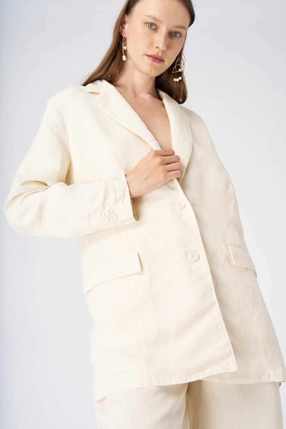 120% Lino Tailored Linen Blazer Saldi