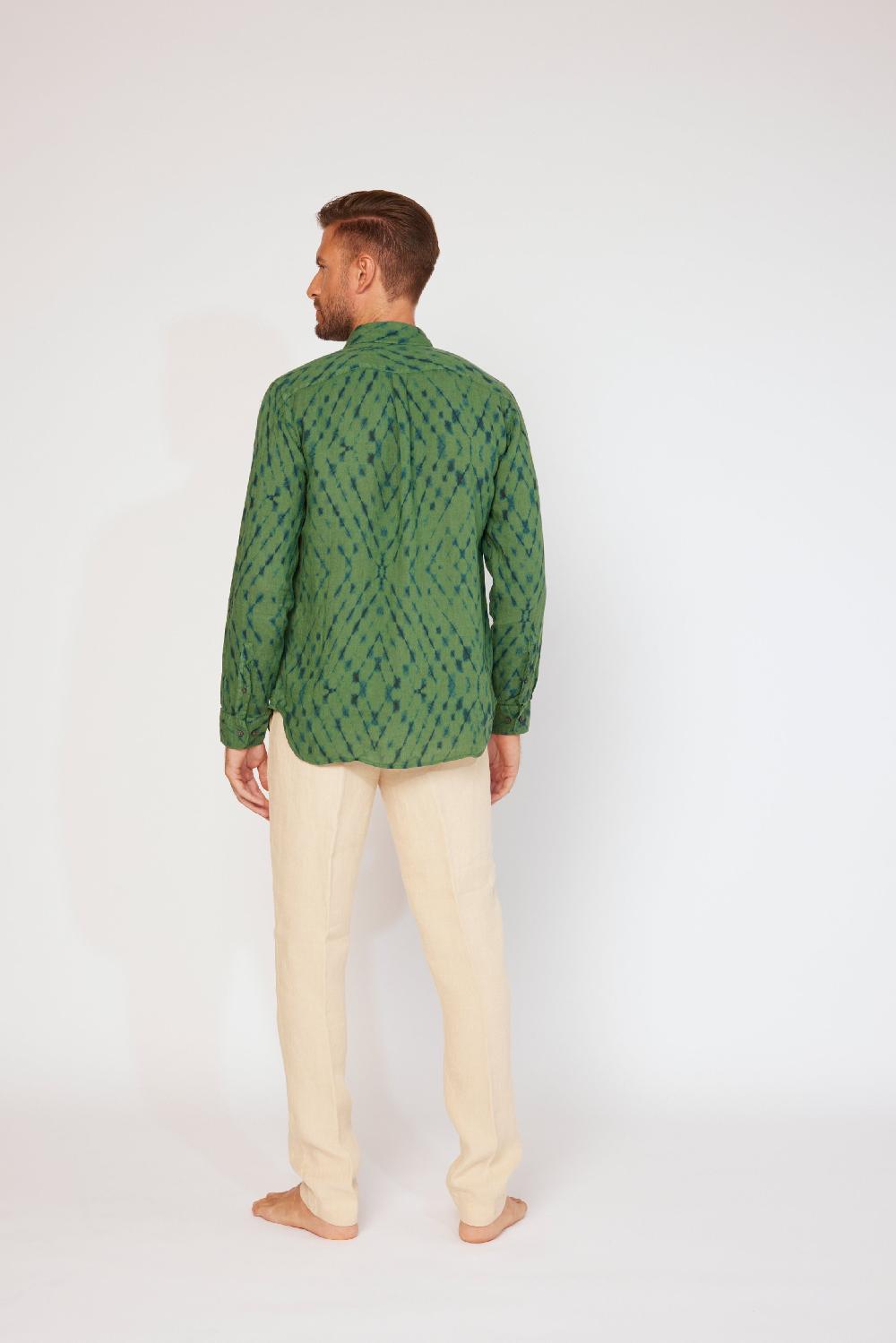 120% Lino Long Sleeve Slim Fit Shirt Vendita Calda
