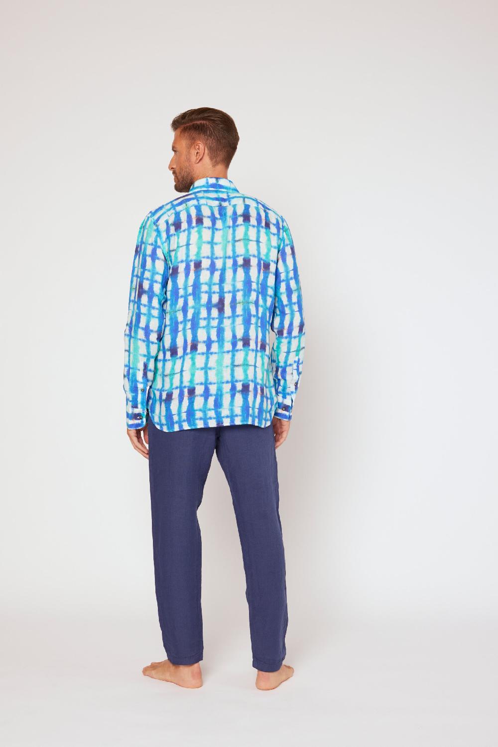 120% Lino Long Sleeve Slim Fit Vendita Economica