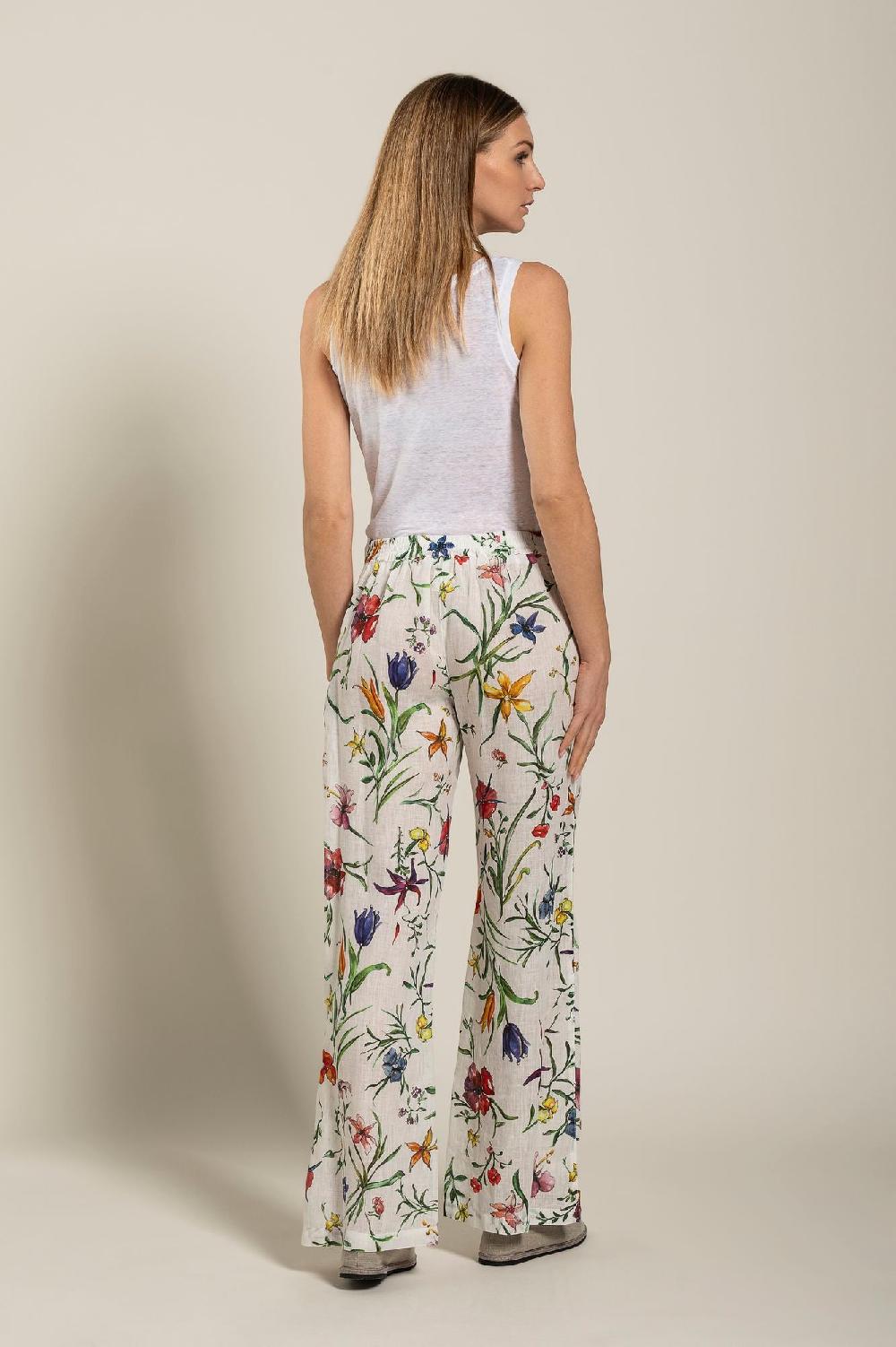 120% Lino Woman Provance Print Pant Promozione