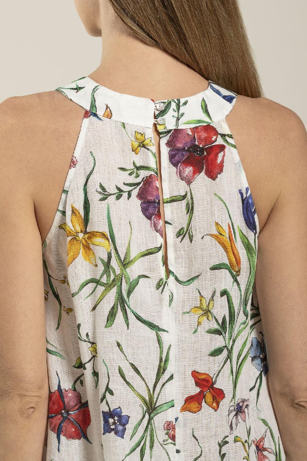 120% Lino Provance Print Maxi Dress Spedizione Gratuita