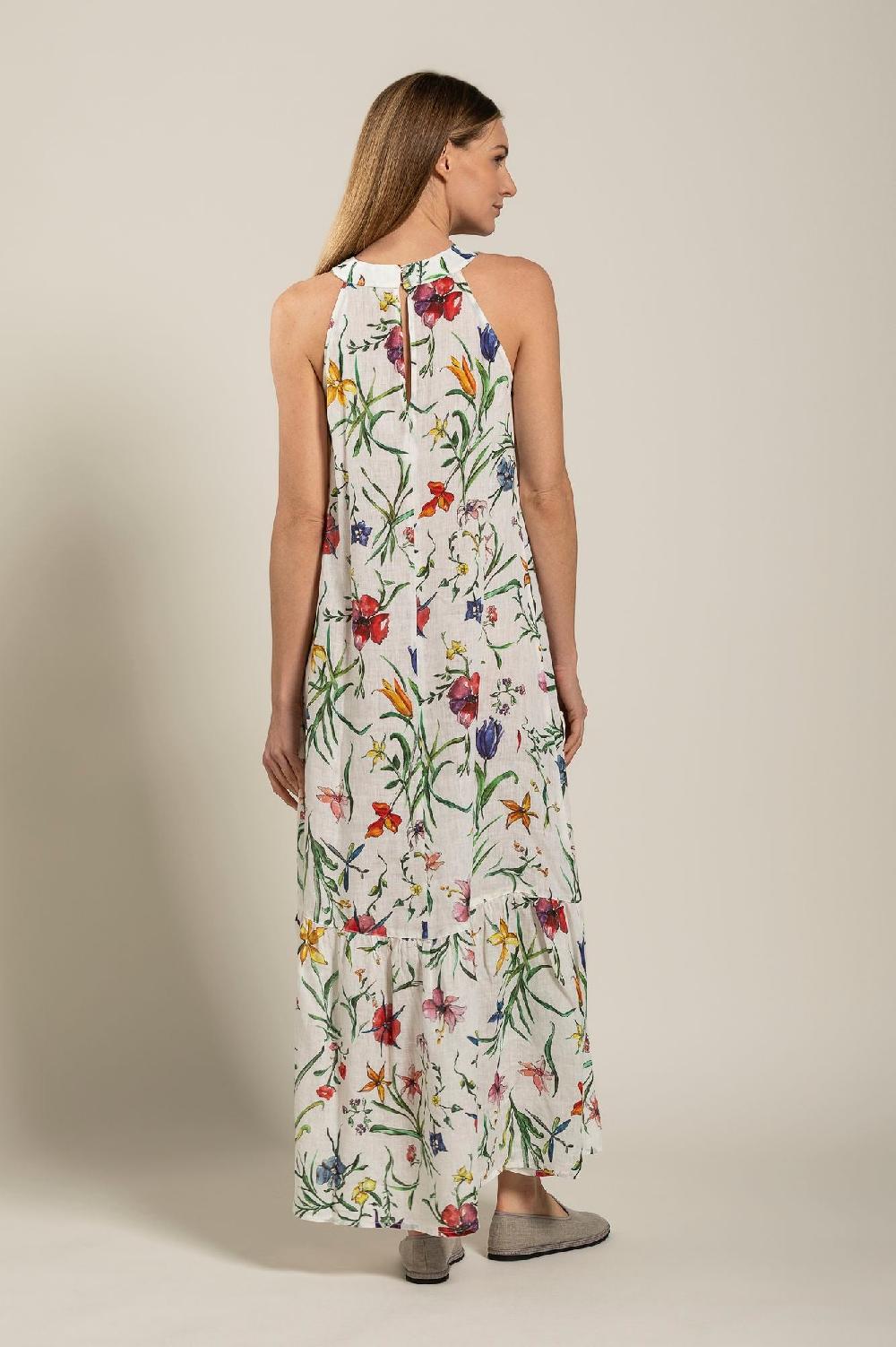 120% Lino Provance Print Maxi Dress Spedizione Gratuita