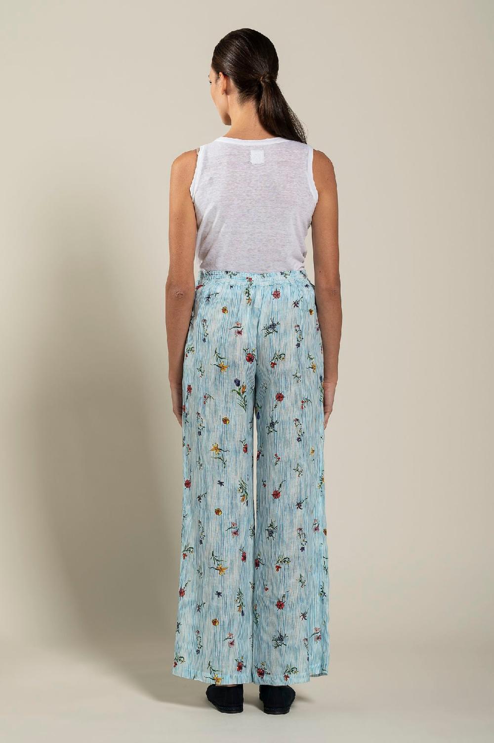 120% Lino Woman Striped Pant Soddisfazione Garantita