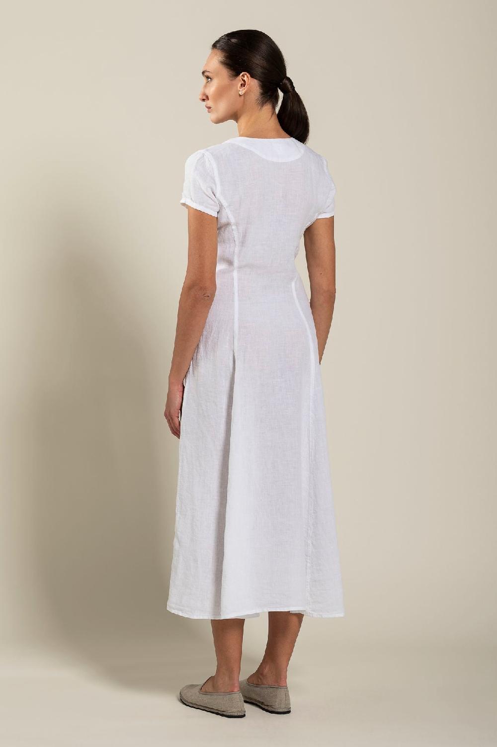 120% Lino Button Down Dress Fino Al -60%