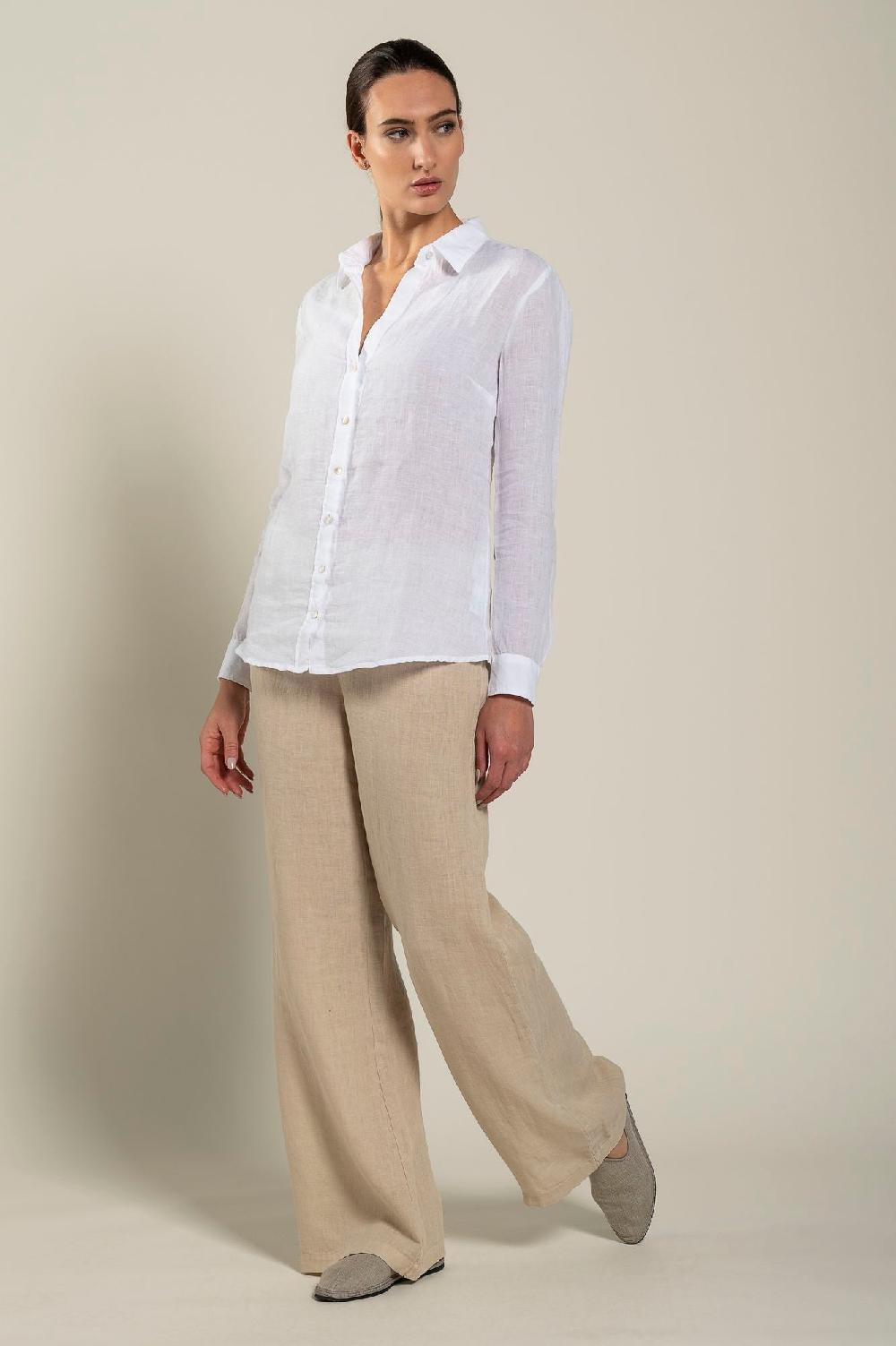 120% Lino Long Sleeve Regular Fit Woman Shirt Novità