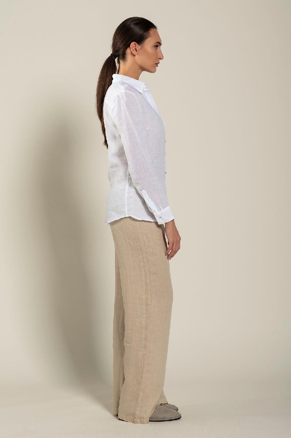 120% Lino Long Sleeve Regular Fit Woman Shirt Novità