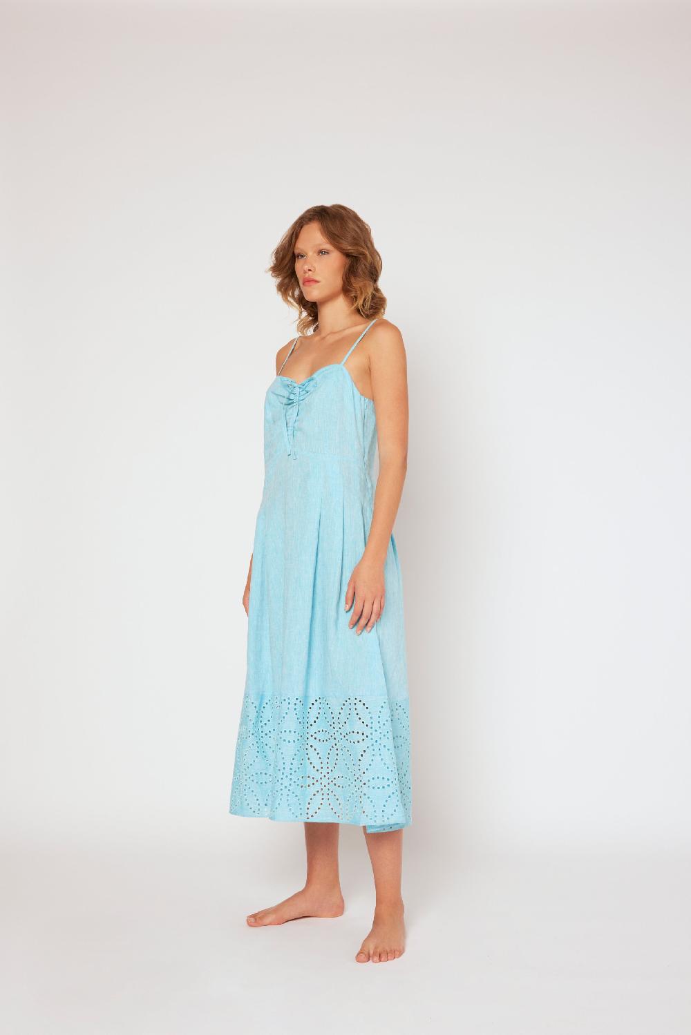 120% Lino Midi Linen Dress Offerta