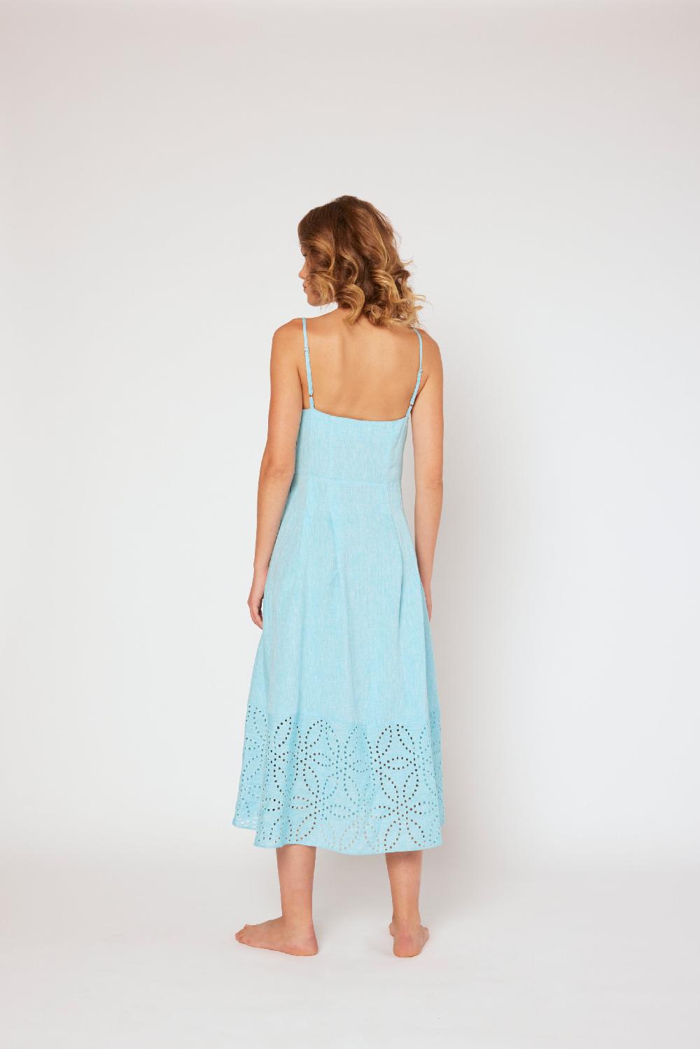 120% Lino Midi Linen Dress Offerta