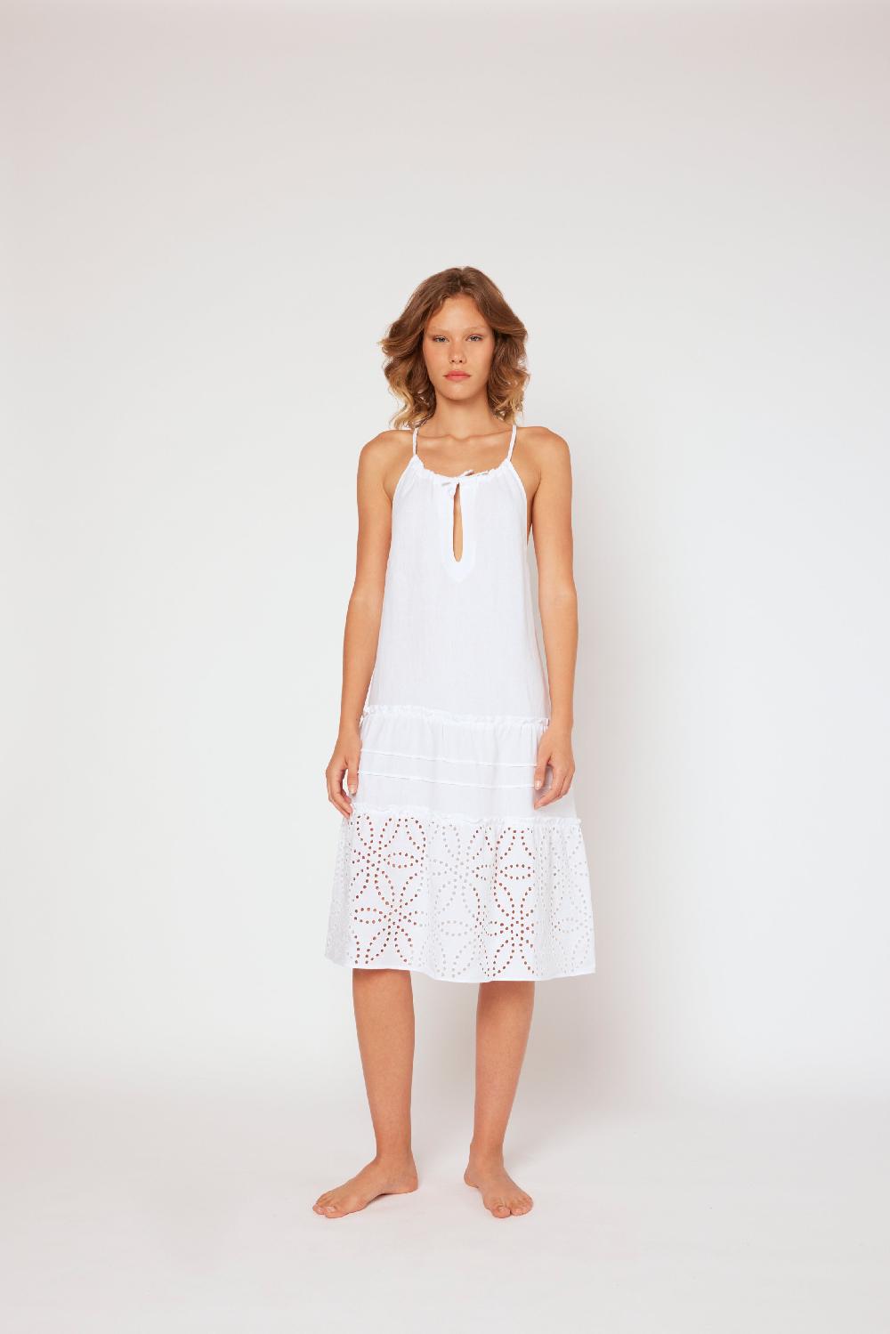 120% Lino Halter Short Dress Offerte