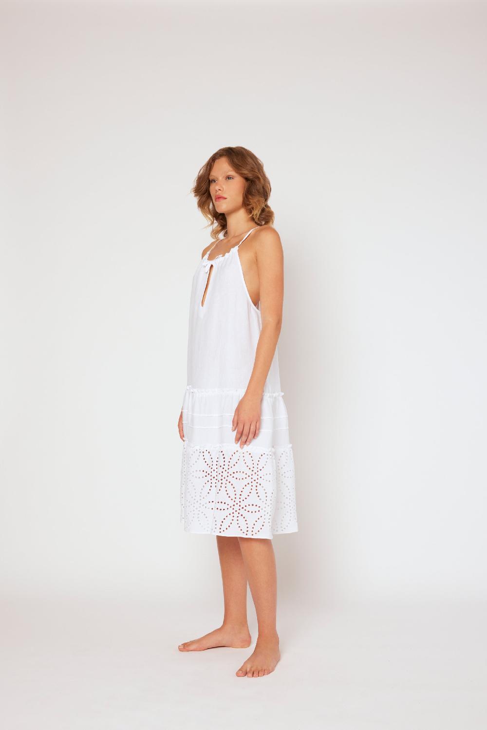 120% Lino Halter Short Dress Offerte